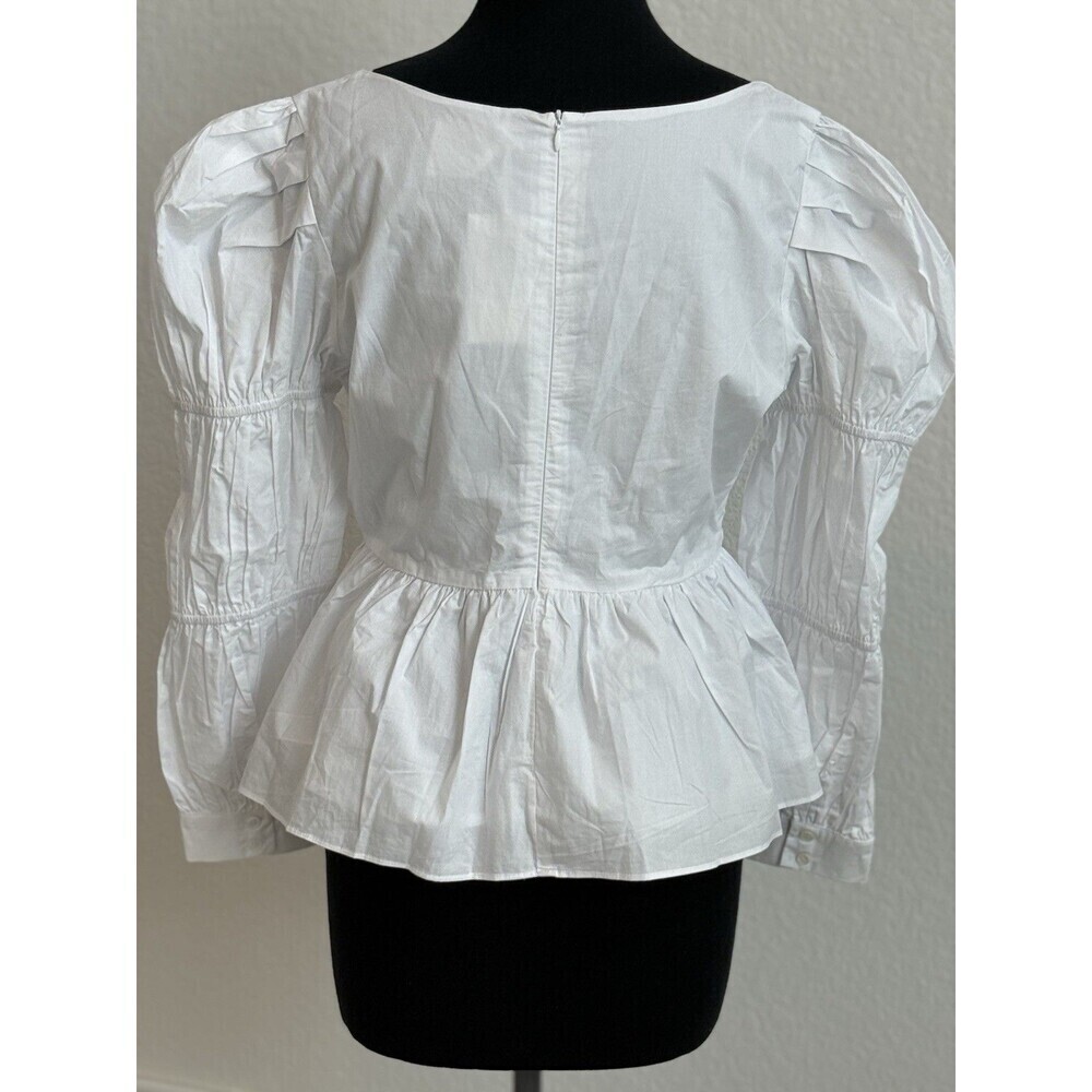 Tuckernuck Hyacinth House Women’s L Clemons Blouse White Boho Cottagecore Flirty - Picture 6 of 13